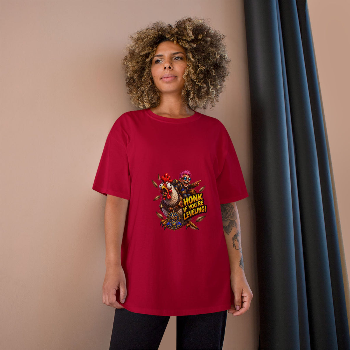 Gamer Chicken "Honk If You’re Leveling" T‑Shirt