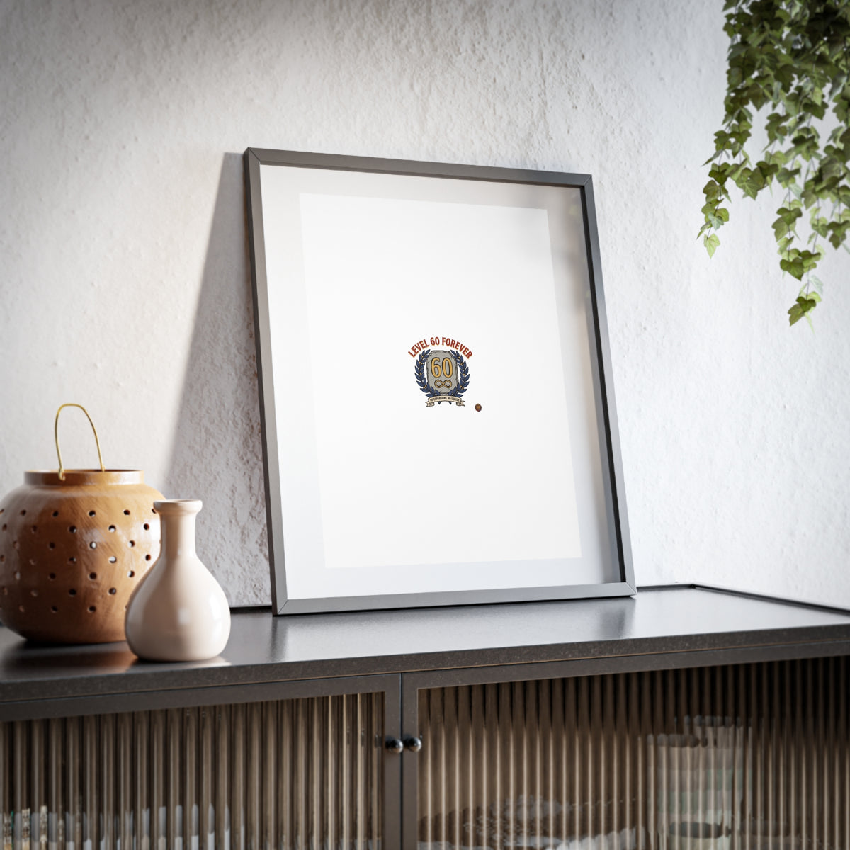 Level 60 Forever Framed Poster — 60th Birthday Vintage Crest Matte Print