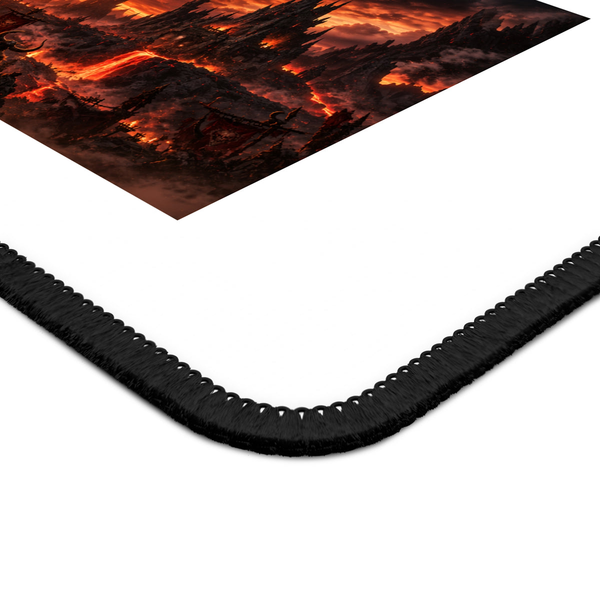 Gaming Mouse Pad — Dark Fantasy Lava Battlefield Design with "Sixty Forever" Skull Emblem