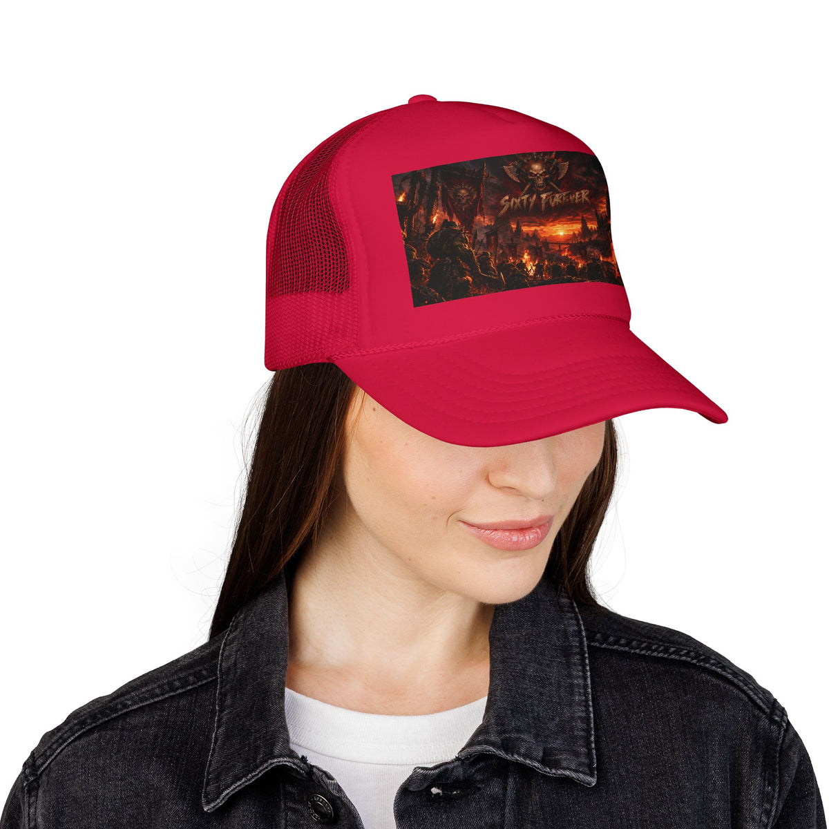 Foam Trucker Hat — Dark Fantasy 'Satanic' Apocalypse Graphic Cap