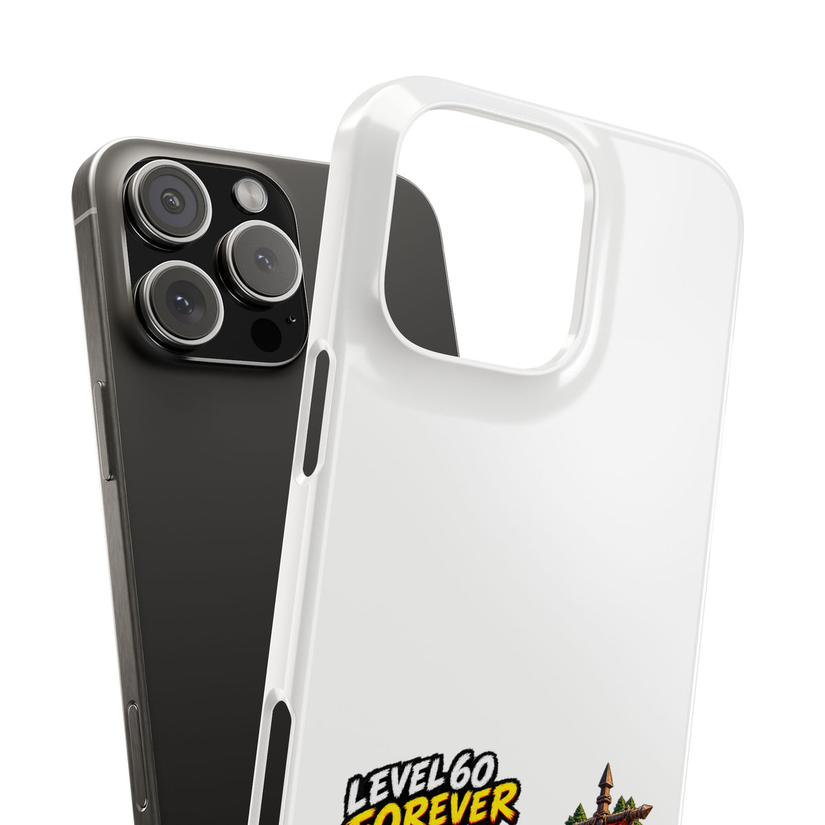 Level 60 Forever Slim Phone Case — Retro RPG Camping Gamer Design