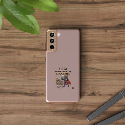 Clear Phone Case — “LFG: Looking For Groceries” Grocery Shopper Design