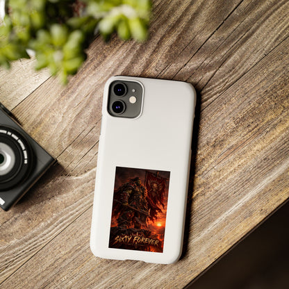 Slim Phone Case — Dark Viking Warrior 'Sixty Forever' Graphic
