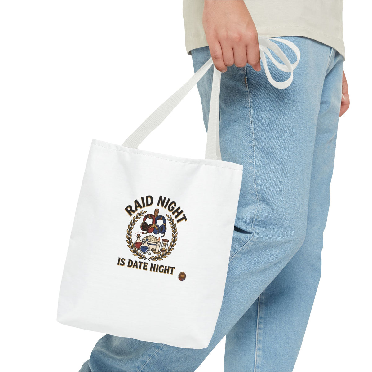Raid Night Is Date Night Tote Bag — Military Police Themed Canvas Tote