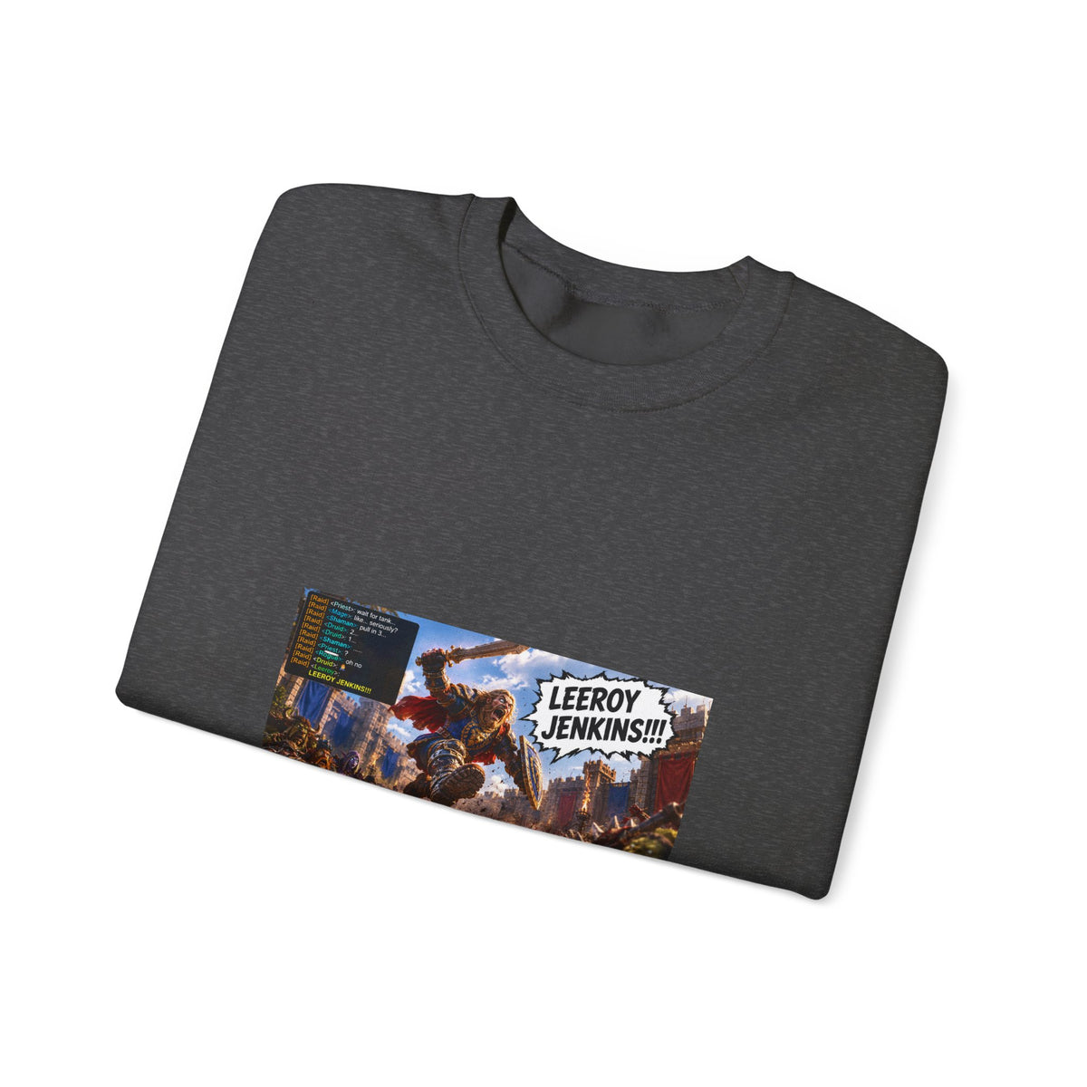 Leeroy Jenkins Crewneck Sweatshirt — Funny Gaming Meme Pullover