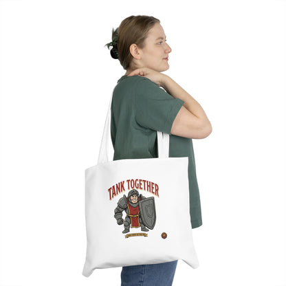 Tank Together Tote Bag – Funny RPG Tank Character Shield Design