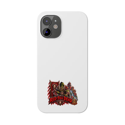 Slim Phone Case — “Red Till Dead” Vintage Horror Graphic
