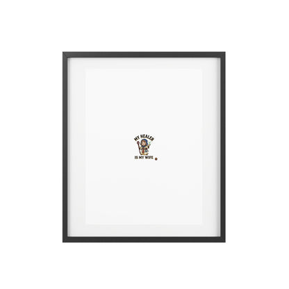 Framed Poster — “My Healer Is My Wife” Vintage Nurse Dog Illustration, Matte Wall Art