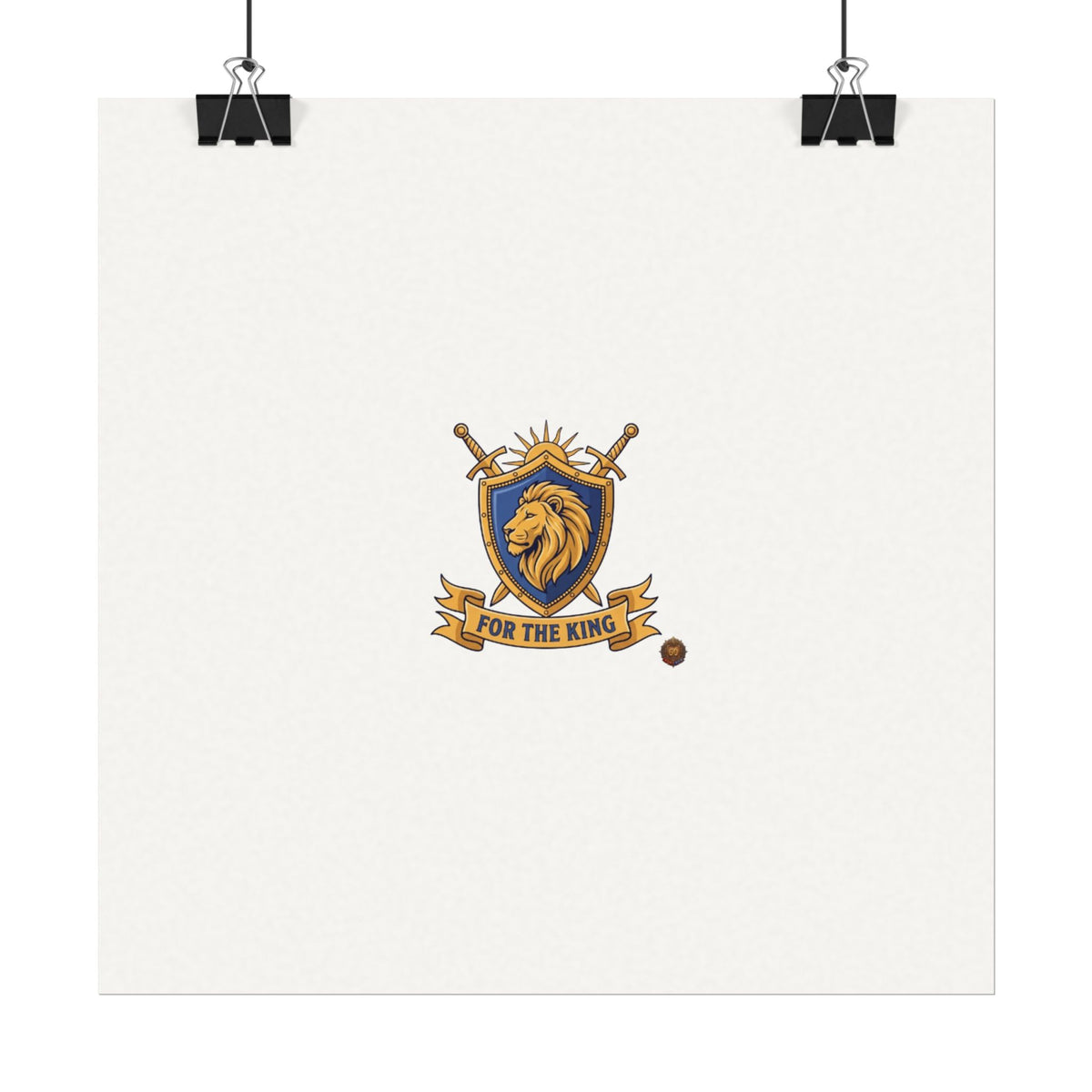 Lion Crest Watercolor Poster — 'Bow to the King' Matte Art Print