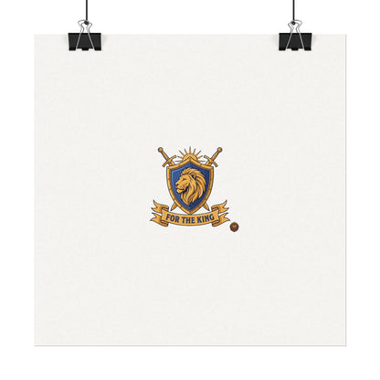 Lion Crest Watercolor Poster — 'Bow to the King' Matte Art Print