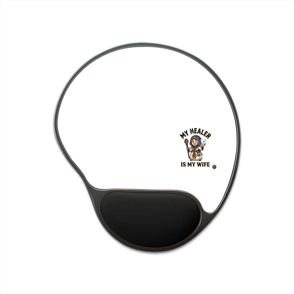 Mouse Pad — "My Healer Is My Wife" Ergonomic Wrist Rest Mousepad for Nurses & Caregivers