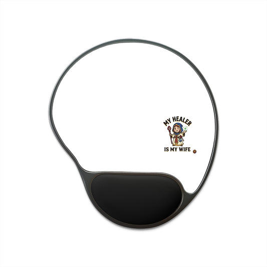 Mouse Pad — "My Healer Is My Wife" Ergonomic Wrist Rest Mousepad for Nurses & Caregivers