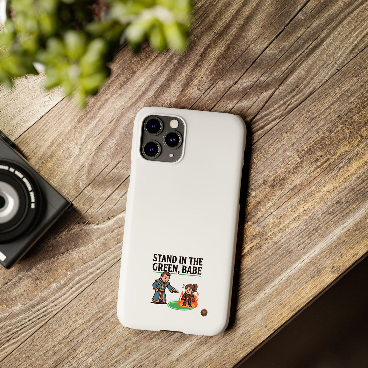 Stand in the Green, Babe Slim Phone Case — Funny Golf Cartoon Phone Cover