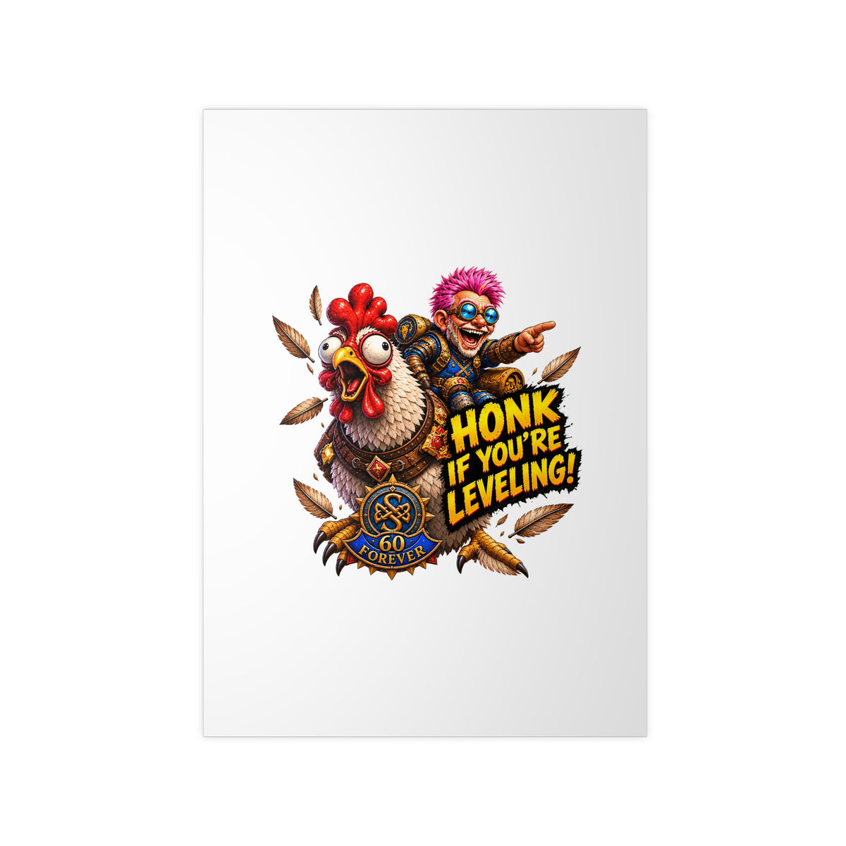 Honk If You're Leveling! Photopaper Poster – Gamer Chicken Art Print