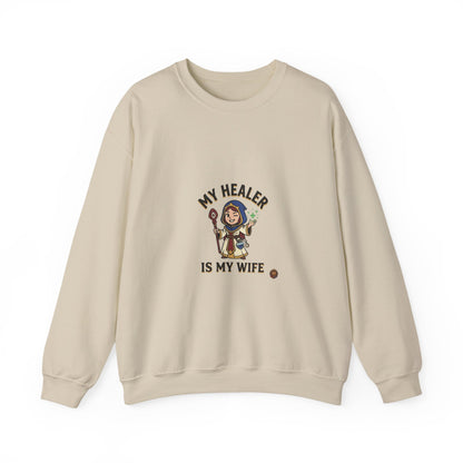 My Healer Is My Wife Sweatshirt — Cute RPG Medic Wife Crewneck