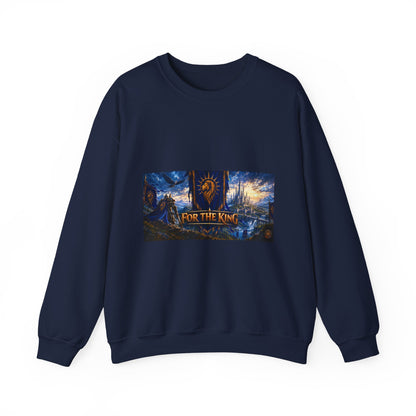 For the King Crewneck Sweatshirt – Medieval Fantasy Gaming Design