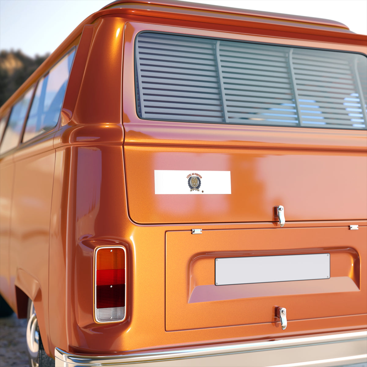 60th Birthday Bumper Sticker — "Level 60 Forever" Retro Crest
