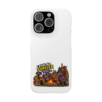 Level 60 Forever Slim Phone Case — Retro RPG Camping Gamer Design