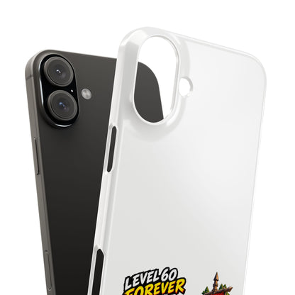 Level 60 Forever Slim Phone Case — Retro RPG Camping Gamer Design