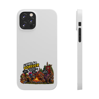 Level 60 Forever Slim Phone Case — Retro RPG Camping Gamer Design