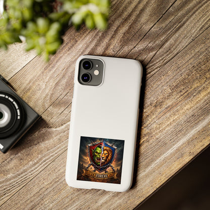 Slim Phone Case — Fantasy Shield Orc & Lion Crest "Sixty Forever"