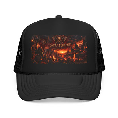 Foam Trucker Hat — Dark Fantasy 'Satanic' Apocalypse Graphic Cap