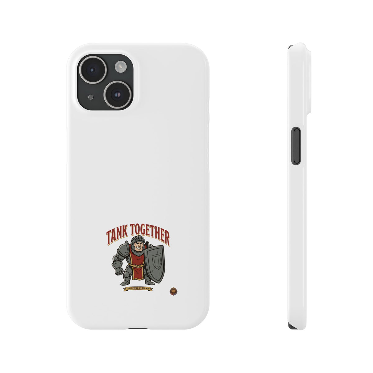 Slim Phone Case — "Tank Together" Medieval Tank Warrior Design