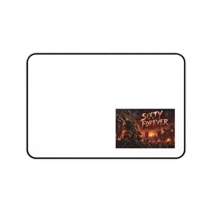 Sixty Forever Apocalypse Desk Mat — Large Gaming Mouse Pad with Fiery Horror Artwork
