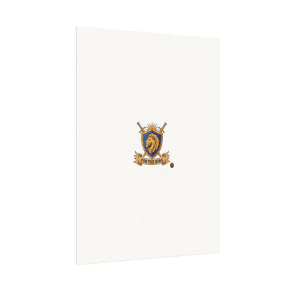 Lion Crest Watercolor Poster — 'Bow to the King' Matte Art Print