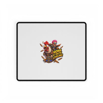 Gaming Desk Mat – "Honk If You're Leveling" Chicken & Gamer Design