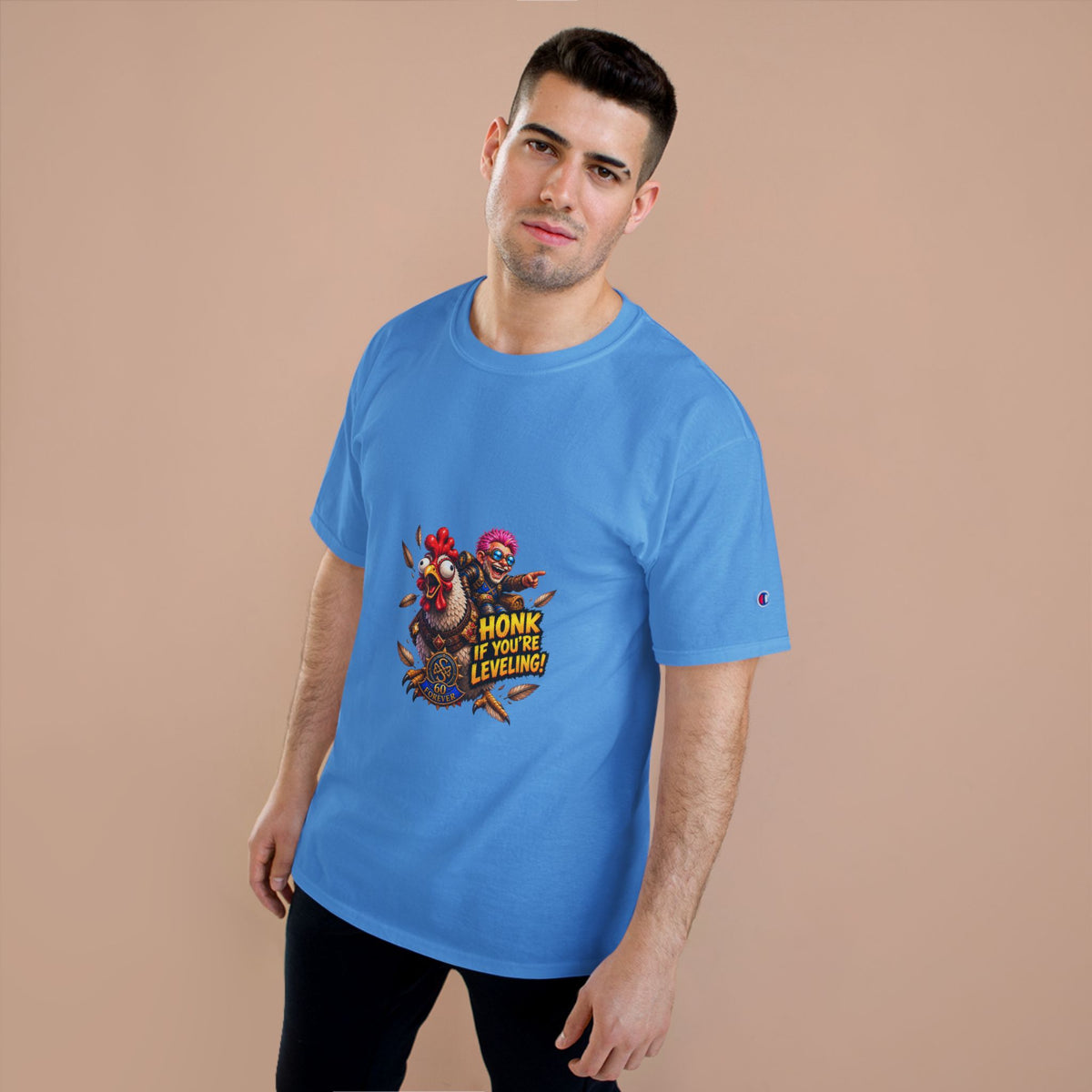 Gamer Chicken "Honk If You’re Leveling" T‑Shirt