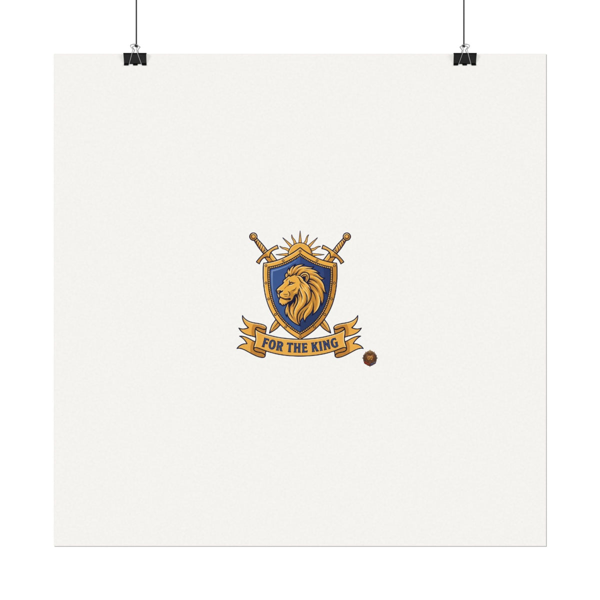 Lion Crest Watercolor Poster — 'Bow to the King' Matte Art Print