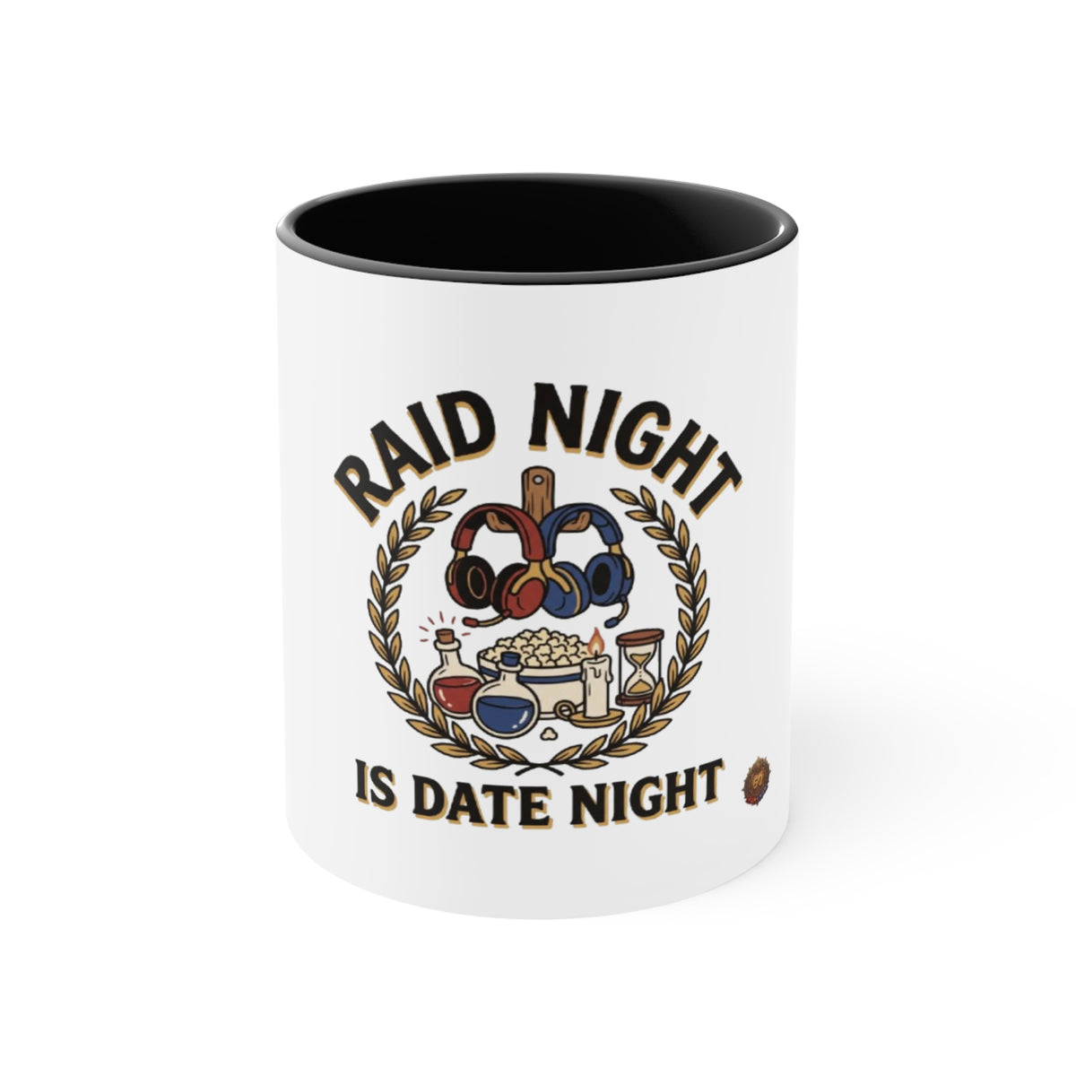 Raid Night Is Date Night Accent Mug — Gamer Couples Coffee Cup, Cozy Date Night Gift