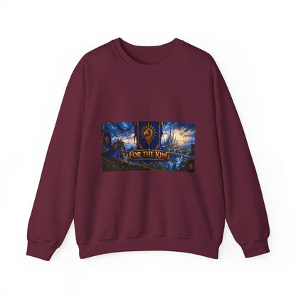 For the King Crewneck Sweatshirt – Medieval Fantasy Gaming Design