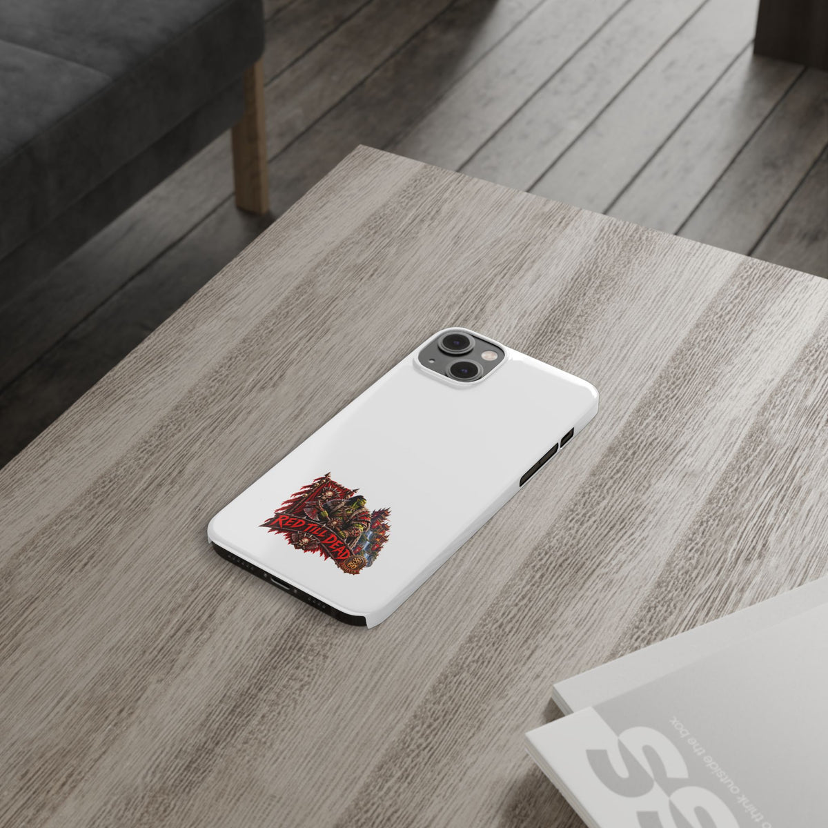 Slim Phone Case — “Red Till Dead” Vintage Horror Graphic