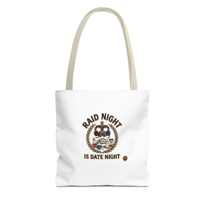 Raid Night Is Date Night Tote Bag — Military Police Themed Canvas Tote