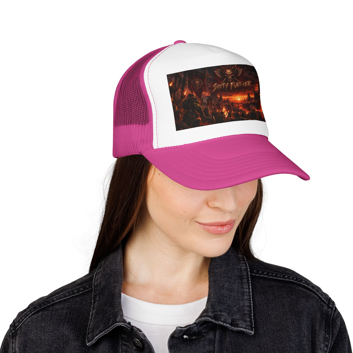 Foam Trucker Hat — Dark Fantasy 'Satanic' Apocalypse Graphic Cap
