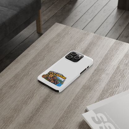 Slim Phone Case — "It's Not a Bug, It's a Feature" Rustic Camping Design