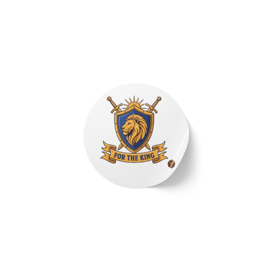 Round Sticker Roll — 'For The King' Lion Crest Label