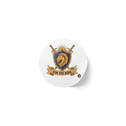 Round Sticker Roll — 'For The King' Lion Crest Label