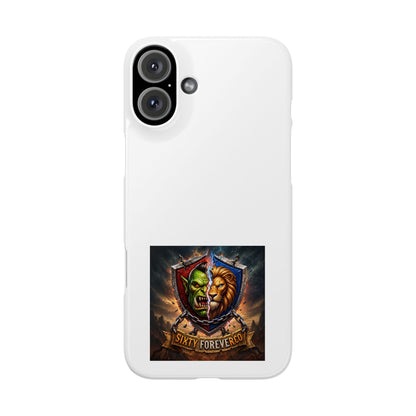 Slim Phone Case — Fantasy Shield Orc & Lion Crest "Sixty Forever"
