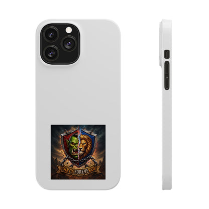 Slim Phone Case — Fantasy Shield Orc & Lion Crest "Sixty Forever"