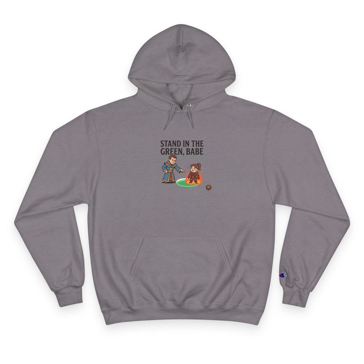 Champion Hoodie — "Stand in the Green, Babe" Golf Graphic Hoodie