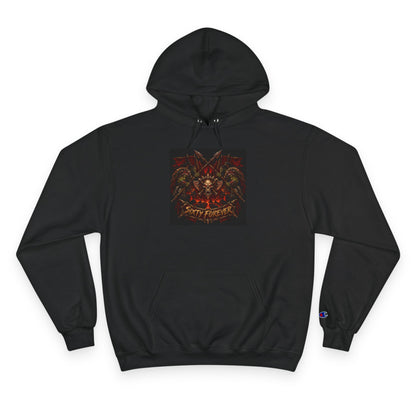 Champion Hoodie — Gothic Floral Skull Graphic Pullover