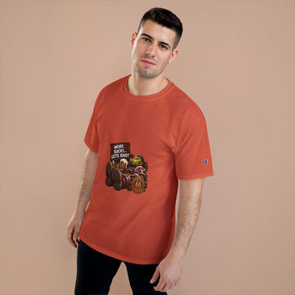 Gaming Champion T-Shirt — "Work Sucks... Let's Raid!" Funny MMO Raid Shirt