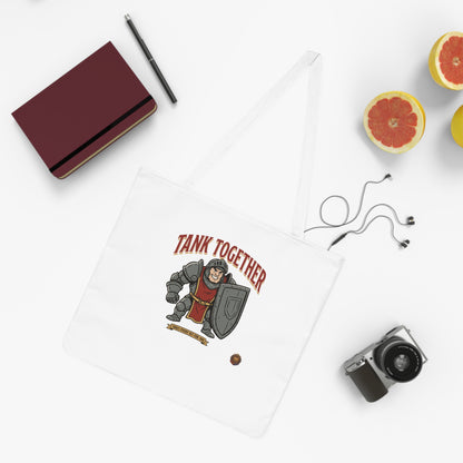 Tank Together Tote Bag – Funny RPG Tank Character Shield Design