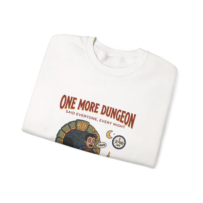 One More Dungeon Crewneck Sweatshirt — Gamer RPG Adventure Pullover