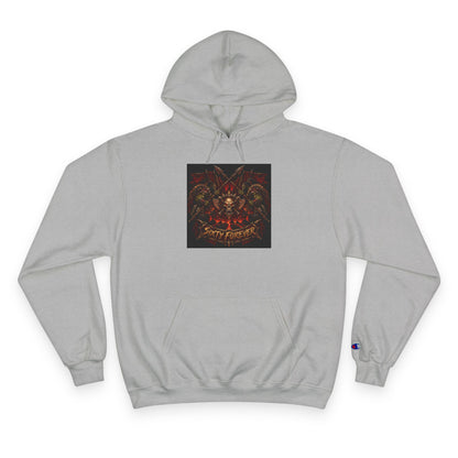 Champion Hoodie — Gothic Floral Skull Graphic Pullover