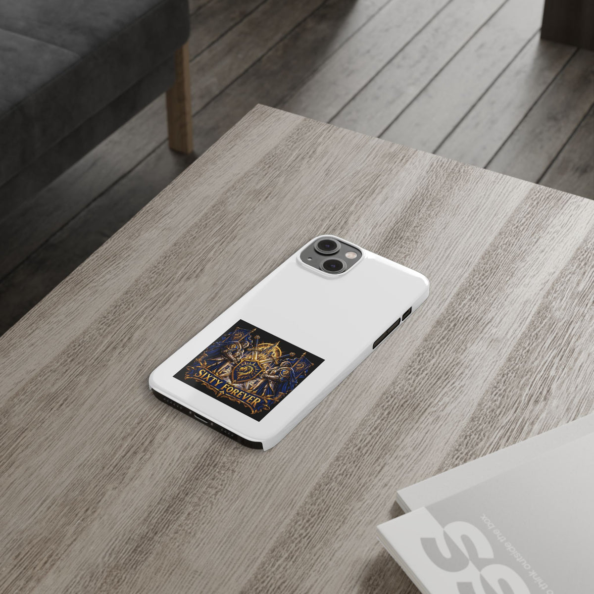 Slim Phone Case — "Sixty Forever" Shield Knight Graphic
