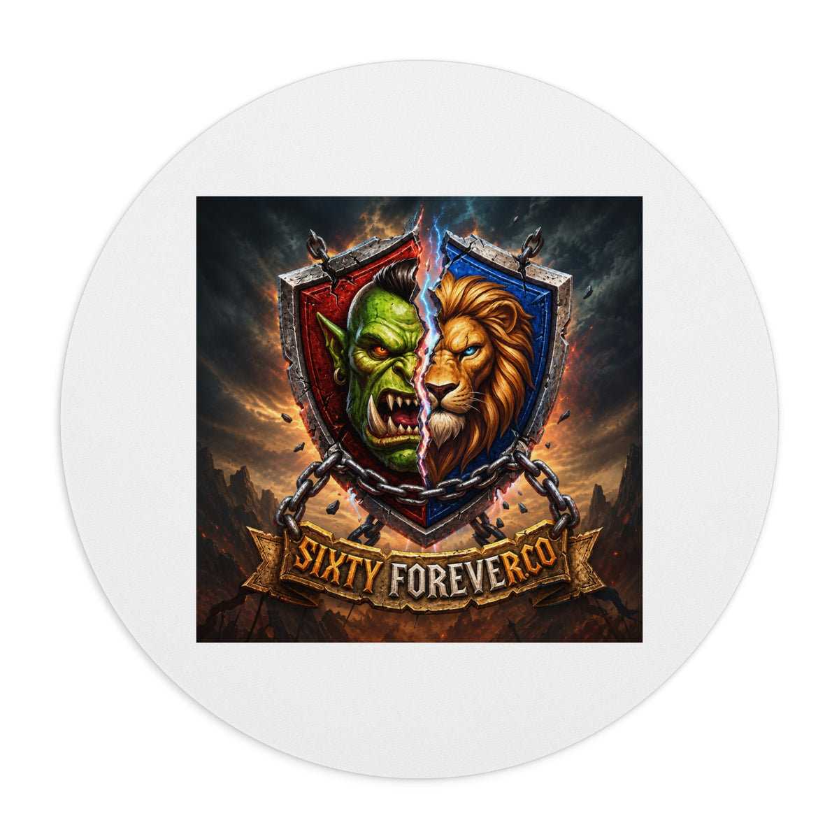 Mouse Pad — Sixty Forever Co Orc & Lion Shield Gaming Mousepad